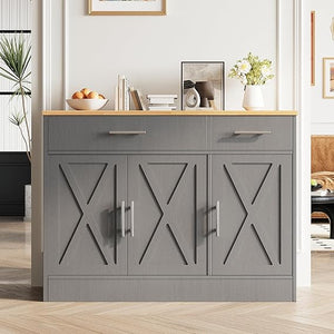 43" Sideboard Buffet Cabinet with Drawers and Adjustable Shelves