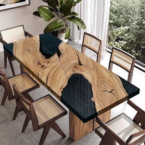 Custom Epoxy Resin Dining Table – Solid Olive Wood