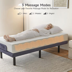 Adjustable Electric Bed Frame with Wireless Remote & Massage