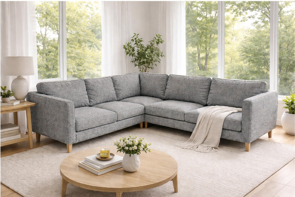 Corner Sofa Slipcover Set – Polyester Flax, 16-Piece