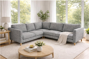 Corner Sofa Slipcover Set – Polyester Flax, 16-Piece