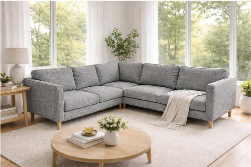 Corner Sofa Slipcover Set – Polyester Flax, 16-Piece