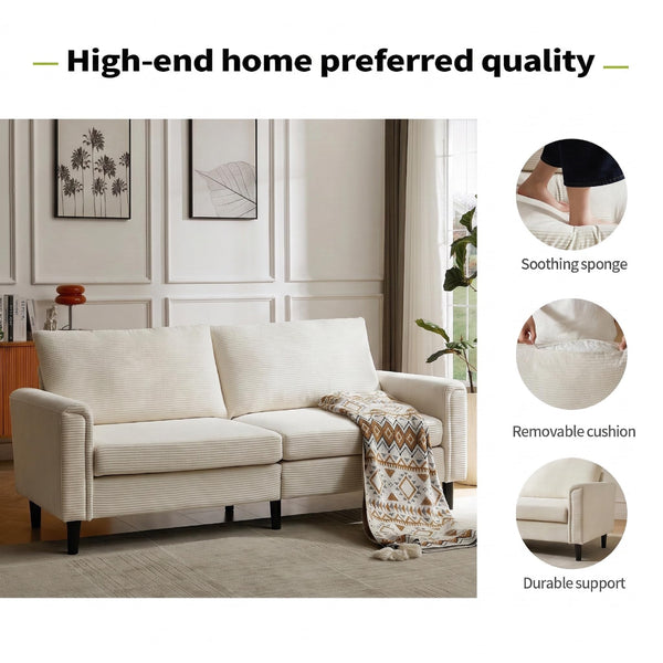 80" Corduroy Loveseat Sofa – Beige