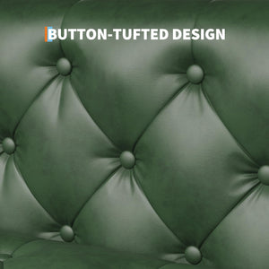 81" Button-Tufted PU Leather 3-Seater Sofa