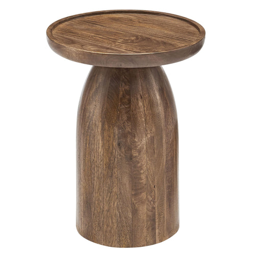 Round Mango Wood Side Table