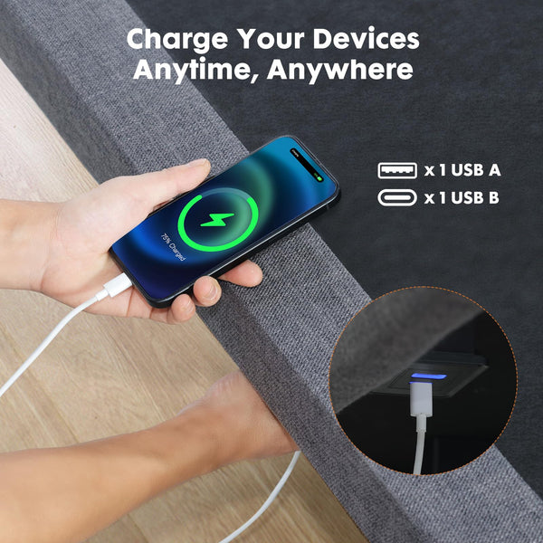 Full Adjustable Bed Frame with Wireless Remote and USB Ports