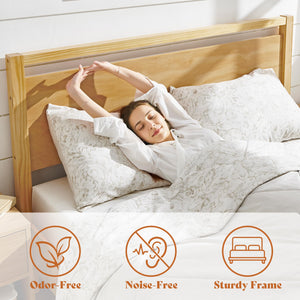 3-Piece Solid Wood Bedroom Set with Platform Bed & Nightstands