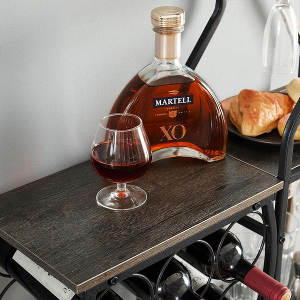 5-Tier Freestanding Wine Rack with Glass Holder