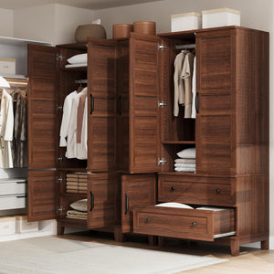 Armoire Wardrobe Cabinet with 2 Doors & 2 Drawers