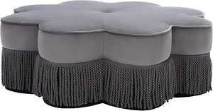 Flower Shape Velvet Ottoman
