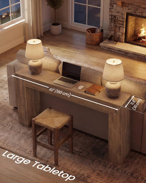 U-Shaped Console Table with Thick Tabletop