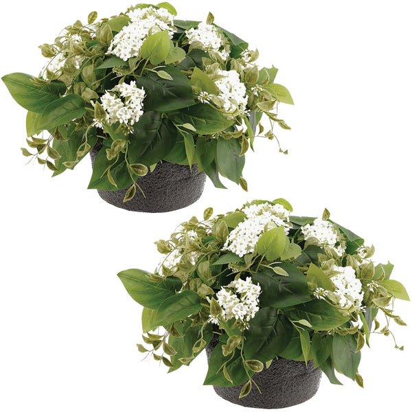 Adjustable Artificial Hydrangea Urn Planter Filler – Set of 2