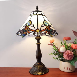 Tiffany Style Stained Glass Table Lamp | Baroque 3-Way Desk Light