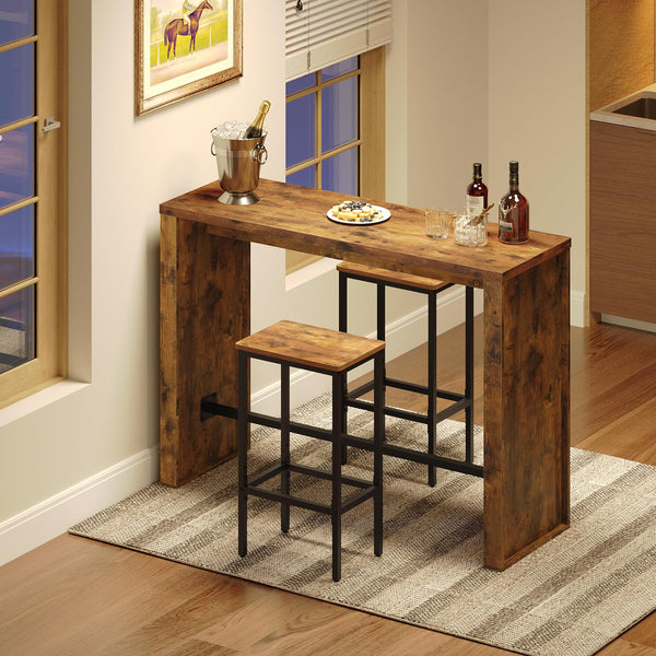 Industrial Counter Height Bar Table with Footrest