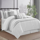 7-Piece Boho Comforter Set – Geometric Embroidery Microfiber Bedding