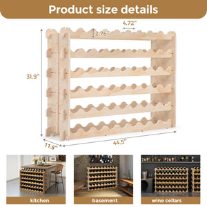 6-Tier Stackable Wood Wine Rack – 54 Bottle Freestanding Storage Shelf