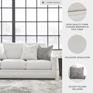 Contemporary Light Gray Sofa with Accent Pillows
