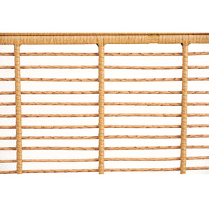 Boho Rattan Platform Bed Frame with Wingback Headboard
