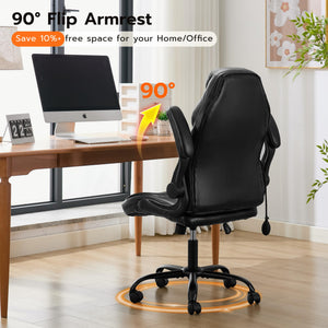 Ergonomic Office Chair with Flip-Up Arms & Adjustable Lumbar Support