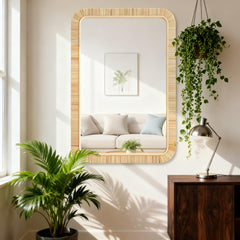 Boho Rattan Wall Mirror