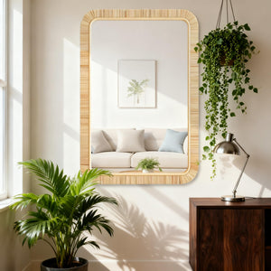 Boho Rattan Wall Mirror