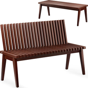 Convertible Acacia Wood Outdoor Bench