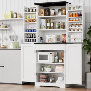 6-Tier Pantry Storage Cabinet with Barn Doors
