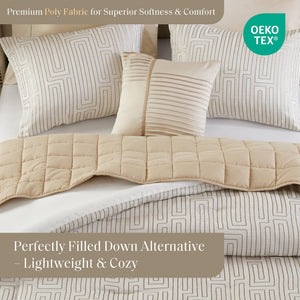 5-Piece Jacquard Comforter & Quilt Bedding Set – Queen, King, Cal King