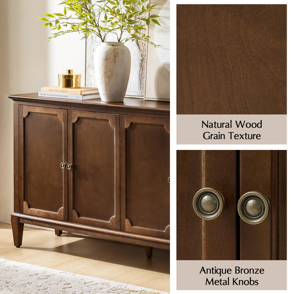 Mid-Century Modern Sideboard Cabinet with 4-Door Storage