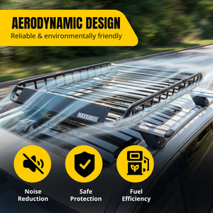 Steel Roof Rack Cargo Basket with Side Rails