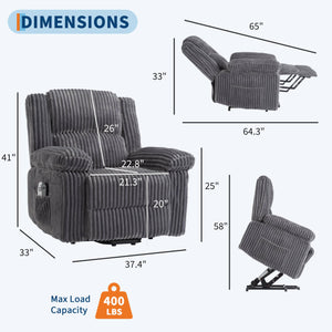 Power Lift Recliner Chair with Heat and Massage