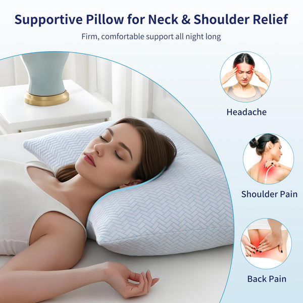 Cooling Pillow Queen Size Set of 2 – Shredded Memory Foam
