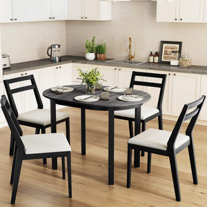 Oval Dining Table for 2-4, Rubber Wood Legs