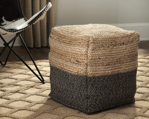 Jute & Cotton Farmhouse Pouf Set