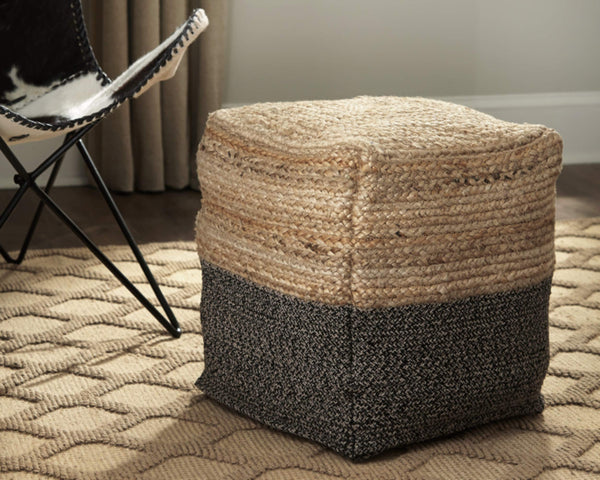 Jute & Cotton Farmhouse Pouf Set