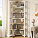 7-Tier Industrial Corner Bookshelf