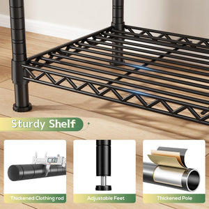 Heavy Duty Clothes Rack with Cover & Adjustable Shelves