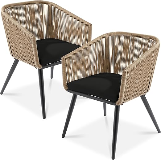 Wicker Patio Dining Chairs Set of 2