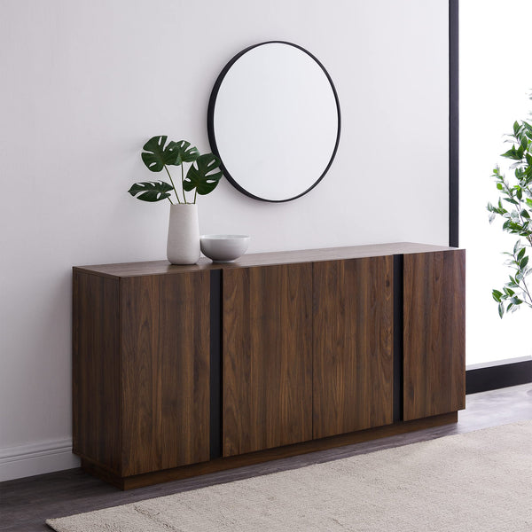 70" 4-Door Sideboard with Adjustable Shelves – Dark Walnut