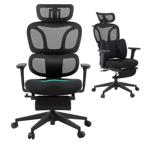 Ergonomic High Back Office Chair with Fixed Lumbar Support & Detachable Pillow