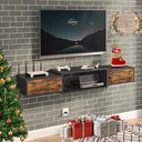 55" Floating TV Stand with Power Outlets and Cabinet Doors