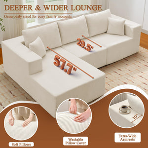 L-Shaped Modular Sectional Sofa with Memory Foam Deep Seat