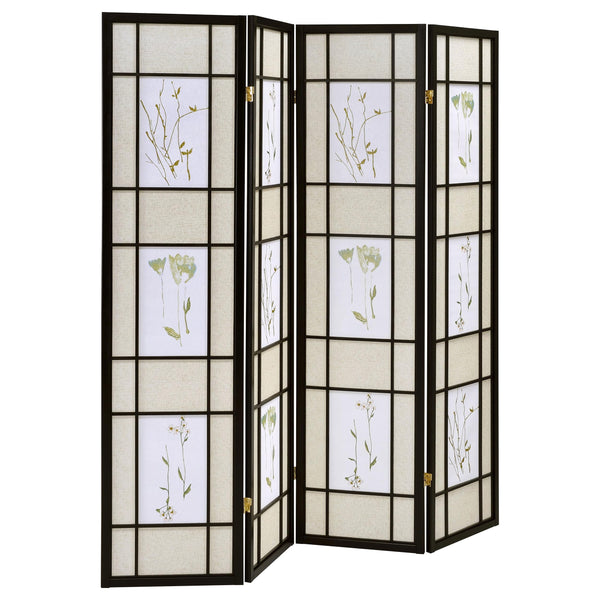 4-Panel Floral Room Divider – 70 Inch Folding Privacy Screen