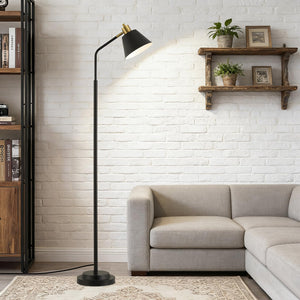 65.3" Industrial Floor Lamp with Adjustable Head & Dual Base