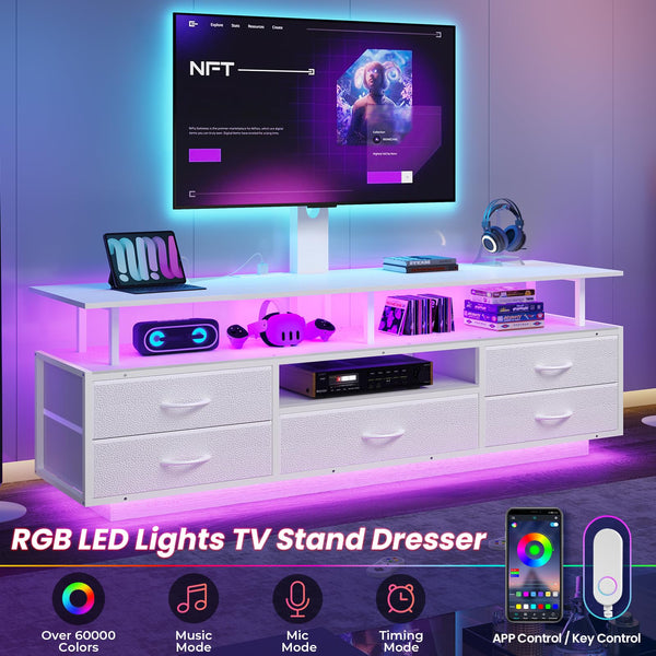 TV Stand with Mount & LED Lights