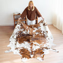 Genuine Cowhide Area Rug 6x7 ft – Natural Leather Floor Rug