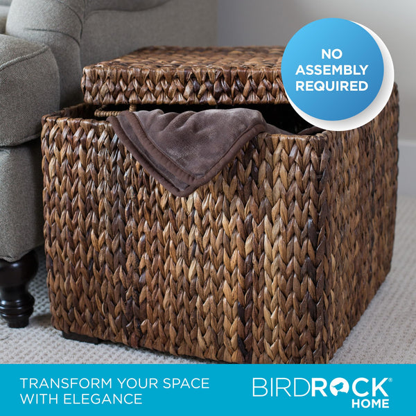 Handwoven Abaca Storage Ottoman with Lid
