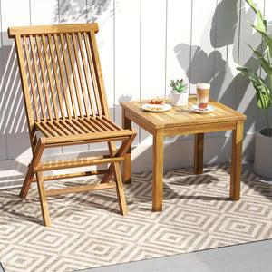 Teak Wood Outdoor Side Table – 20" Square Patio End Table