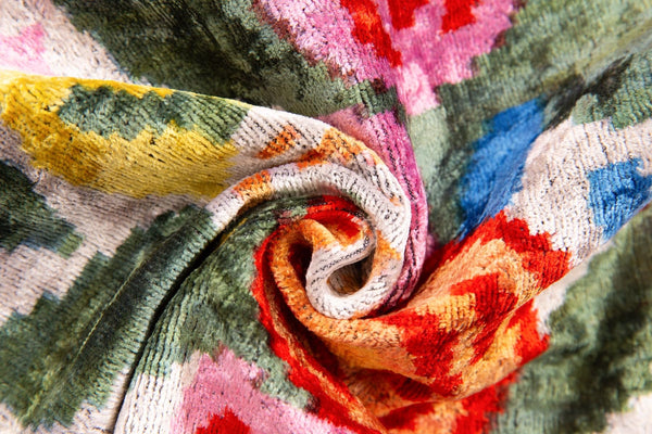Handmade Floral Velvet Throw Pillow 16x24