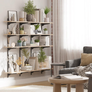 60-Inch Floating Wall Shelves with Adjustable Rail Bracket System